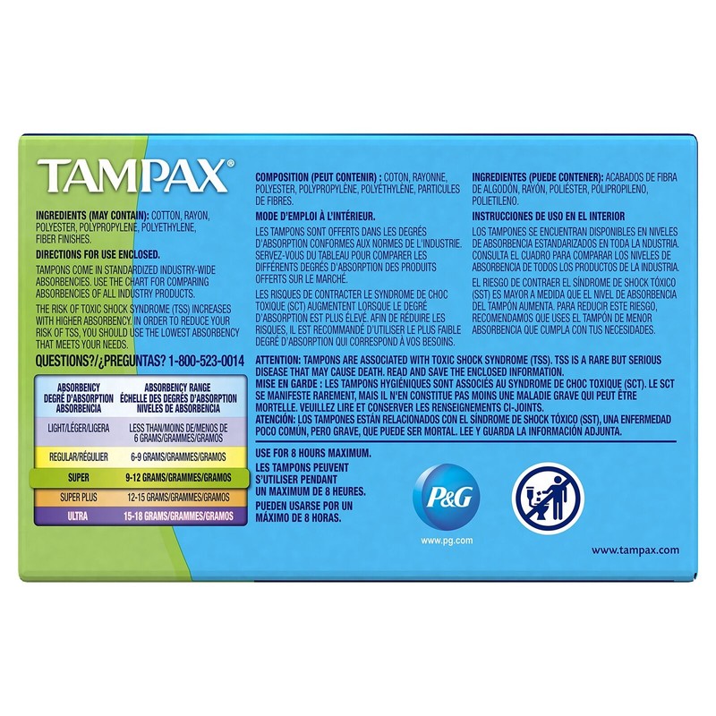Tampax Super Cardboard Applicator Unscented Tampons 10 Count