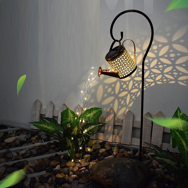 Solar Watering Can Lights Automatic Unique Rust Proof Convenient Retro