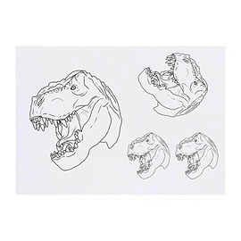 Azeeda 4 x 'T-Rex-Kopf' Temporäre Tattoos - Wasserfest, Hautfreundlich & Ungiftig · Transfers in Verschiedenen Größen (TO00046739)