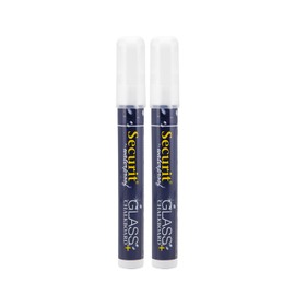 SECURIT - Set Da 2 Pennarelli A Gesso Liquido Resistenti all'Acqua - Per Lavagne, Vetro, Metallo, Porcellana, Specchio, Plastica - Punta Media 2-6mm - Colore Bianco