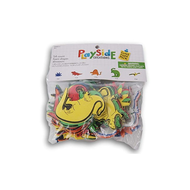 Playside Creations Dinosaurs Foam Sticker Set - 54 Pieces