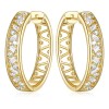 Aretes Huggie Arracadas Oro 14k Mujer Cz Joyería Fina Regalo