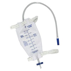 lifevv 4 Pack Easy-Tap Leg Bag Urinary Drainage Bag Anti-Reflux Valve, Cloth Straps Easy Flip Drain(750ML)