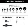 NORTOOLS Hole Saw 11 PCS HoleSaw Kit with 8PCS 19-64