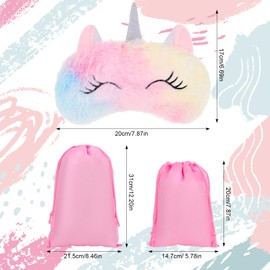 Firtink Pack of 4 Sleeping Masks, Universal for Adults and Children, Sleeping Mask, Children Girls, Eye Mask, Sleeping Mask, Unicorn Eye Mask for Rest, Sleep or Masquerade