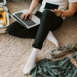 BAMBOO COOL Men's Dress Socks Bamboo Viscose Breathable Crew Socks For Men, Casual Lightweight Comfort 6 Pack White Socks