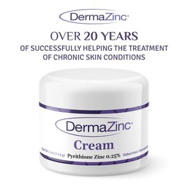 DermaZinc Cream with Zinc Pyrithione 0.25 for Eczema Psoriasis Dandruff 4oz