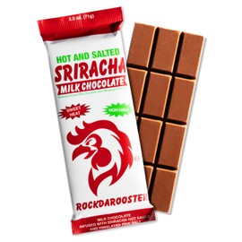 Emerald City Foods Rock Da Rooster - Hot Salted Sriracha Milk Chocolate Bar (Single 2.5oz Bar), Full Size