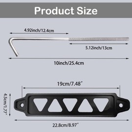 Tnisesm Black Billet Aluminum Battery Hold Down Bracket with 18-8(304) Stainless Steel 10 inch Bolts J Bolts