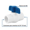 PVC ball valve, 3/4 ', for carburizing