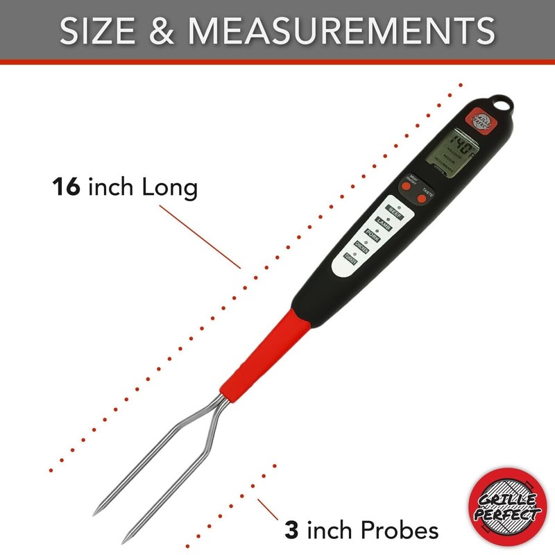 Grille Perfect Digital Meat Thermometer Fork for Grilling and Barbecue