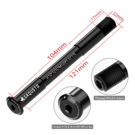 GRQUSTO 1.5mm Thread Pitch Front Rear Thru Axles for Road Mountain Bicyle Suspension Forks Rigid Forks and Bike Rear Frame, 6061 Aluminium Alloy Boost Through Axle: 12mm x 121mm