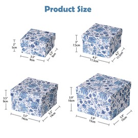 Briful Rectangular Storage Box with Lid, Christmas Gift Box, Cardboard Boxes, Organiser Boxes, Gift Box for Gifts, Toys, Gift Wrapping, Set of 4