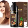 GDRFNP Black Hair Dye Shampoo 3 in 1 for Gray Hair, Herbal Ingredients Shampoo Black Hair Dye for Women Men, Grey Coverage Shampoo 500ml (Chestnut Brown)