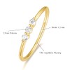 Titaniumcentral Women's Rings Slim Front Ring Gold 14K Gold-Plated Zirconia