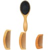 4Pcs Natural Boar Bristle Hair Brush Curly Solid mahogany comb