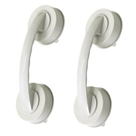 Japard 2 Pcs Suction Cup Grab Bars, Safety Grab Bars for Batutubs & Shower, Assist Handle for Seniors and Kids, White