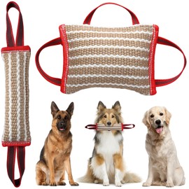 Storystore Dog Bite Pillow Tug of War Toy Set with Handles, Dog Chew Toy for Training and Sport, Puppy Tug Toys Jute Bite Dogs Pillow for Aggressive Chewers