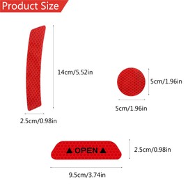 Golf Cart Front Rear Side Reflex Reflector Strips, Stick-On Reflective Decals Reflective Stickers Safety Sticker Tapes Night Safety Warning Adhesive Tape for 10L0L Golf Cart (Yellow+Red ,16Pcs)