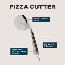 Current® Pizza Cutter, Ultra-Sharp, Heavy-Duty Stainless Steel Wheel with Ergonomic Handle, Non-Slip Grip, Dishwasher Safe, Durable Pizza Slicer for Clean and Even Cuts