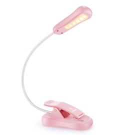 Vekkia 3000K Warm LED Rechargeable Book Light, Book Lights for Reading at Night, 3 Brightness, Up to 80 Hours, Lightweight, Great for Readers(Pink)