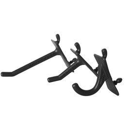 PegPro® J, 1", 2" Hooks Kit for Modern Plastic or Metal Pegboard – Durable Plastic Pegboard Hooks - For Garage, Kitchen, Craft Room, and more (J, 1", 2" Hooks - 50 Pack, Black)