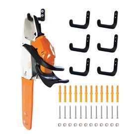 OSROENE Chainsaw Hanger, 6 Pack Chainsaw Wall Mount Hook, Heavy Duty Chainsaw Holder, Racks for Garage Organization Garage Storage Shed Organizer Mounted Chainsaw Storagw Hamgers