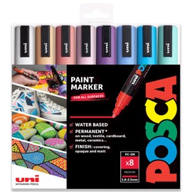 Uni-Ball POSCA PC-5M Paint Marker Art Pens - 1.8-2.5mm - Nebula Set of 8 Pens in Gift Box