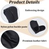 CALFOVERA Black Gear Knob Covers PU Leather Waterproof Non Slip