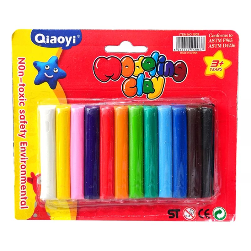 Lecute Plastilina Masa Moldeable Escolar No Toxica 12 Colores