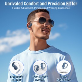 DUSONLAP Open Ear Sports Bluetooth Headphones with Microphone