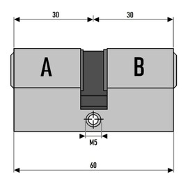 2x Cylinder Lock Keyed Alike 60 mm PZ 30/30 with 5 Keys