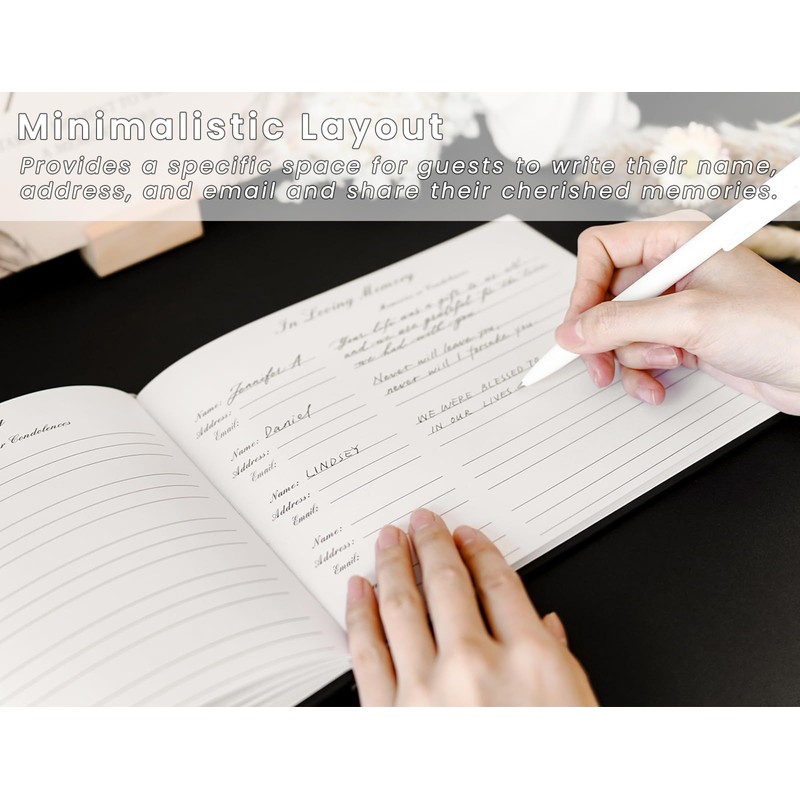 Braveriky Funeral Guest Book for Memorial Service, in Loving Memory