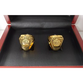 New York Knicks - Championship 2 Ring Set With Wooden Display Box. Reed Barnett