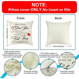 ZFENGYYUAN to Girlfriend Boyfriend Wife Husband Gifts Throw Pillow Cover I Love You Gifts Valentine's Day Anniversary Birthday home Decorative Linen Pillow Case Cushion Cover for Sofa car 45x45cm