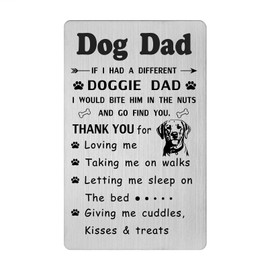 Jzxwan Dog Dad Gifts for Men, Dog Lover Gifts for Men, Dog Dad Christmas Birthday Card, Best Doggie Dad Present