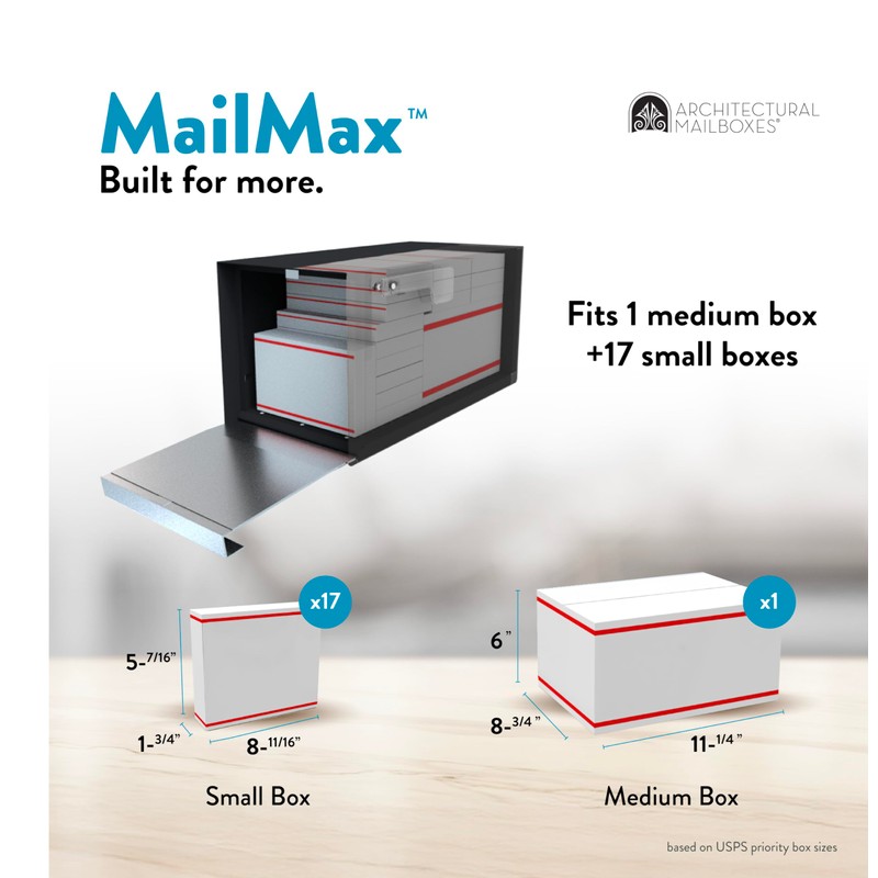 Architectural Mailboxes MailMax™ Heavy Duty, Modern Steel Metal Post Mounted