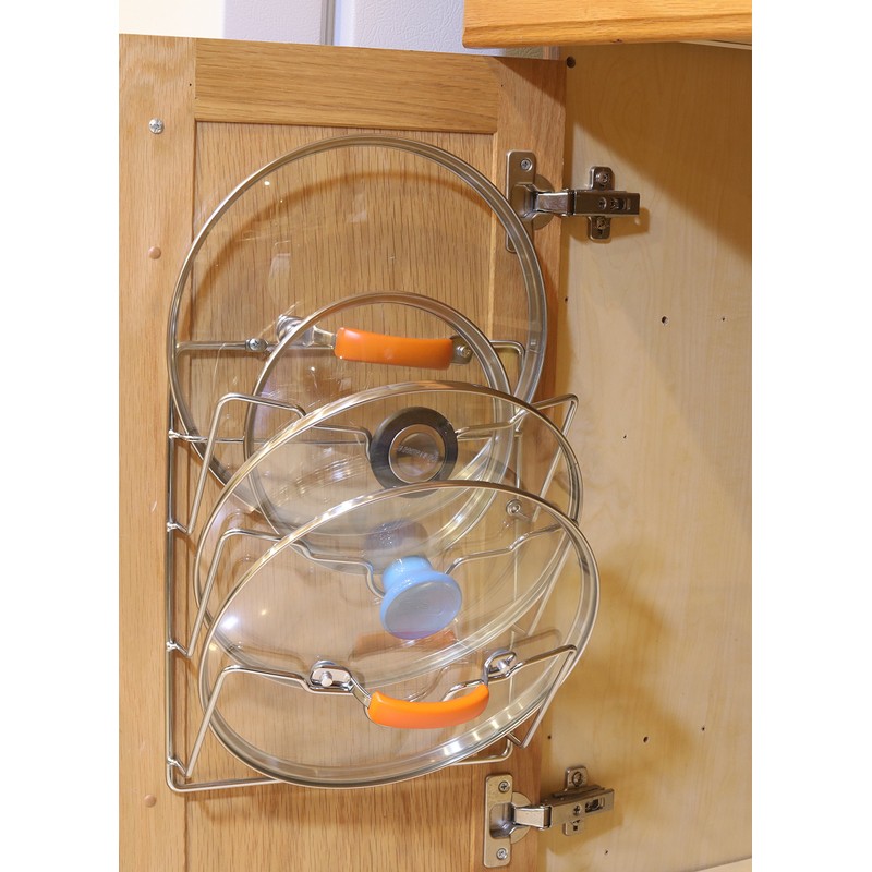 Simple Houseware 2-Pack Cabinet Door/Wall Mount Pot Lid Organizer Rack,