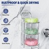 Silver 3-Tier Shower Soap Shampoo Bar Holder, Self Adhesive &