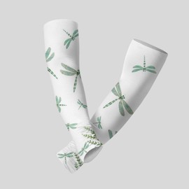 Generic Dragonfly Cooling Arm Sleeves for Women Men, UV Protection Cooling Arm Cover for Outdoor Gardening Sport Travel - L