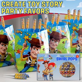 Toy Story Lollipops Swirl 20pk- Toy Story Candy - Toy Story Party Favors & Toy Story Birthday Decorations - Toy Story Candy Boxes - Toy Story Party Supplies & Toy Story Cupcake Toppers