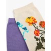 Koton Women's 2-Pack Floral Socket Socks Set, Beige(057), One Size