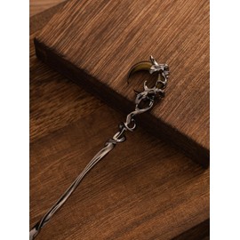 HAQUIL Goth Black Crescent Moon Hairstick, Festival Hair Acceossories for Women, Jewelry for Women