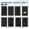ELEGRP Matte Black Single Pole Decorator Light Switch, 15Amp, 120-277V,