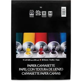 R270121 Canvasette Paper Canvas, 9" x 12"; Canvas-Like Rough Surface Texture; 10-Sheets per Pad; Pre-Primed Matte Finish; Can be Easily Stretched, Mounted, or Used Directly in The Pad