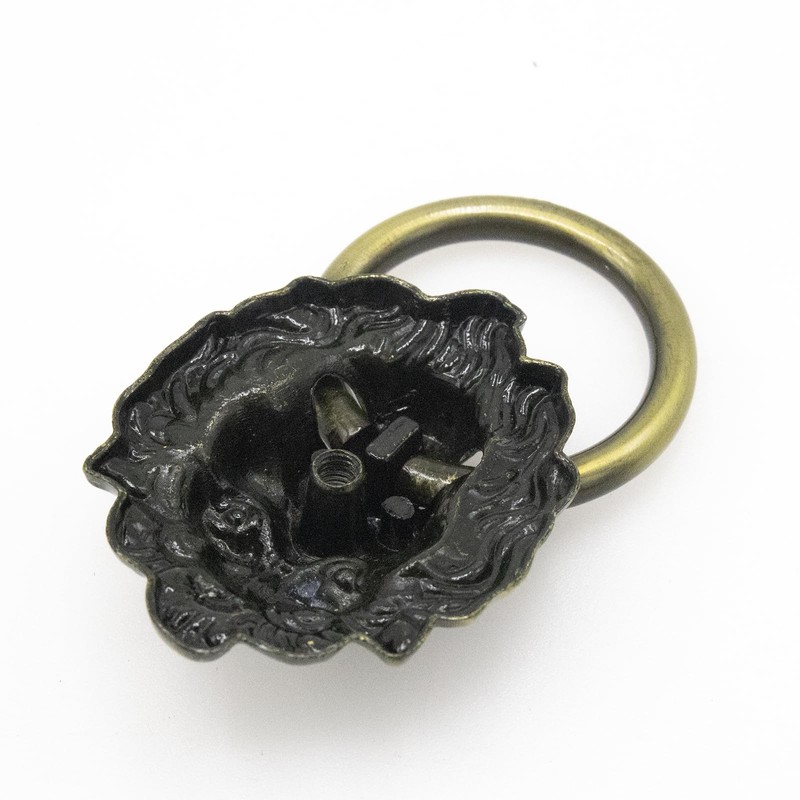 Joyangy 12-Pack Lion Head Cabinet Pulls, Antique Bronze Ring Handles