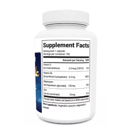 Dr. Berg's Magnesium Glycinate - Fully Chelated with Vitamin D & B6, 150 Veg Cap