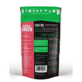 Rockin' Green Classic Rock Laundry Detergent (90 Loads), Plant based, All Natural Laundry Detergent Powder, Vegan and Biodegradable Odor Fighter, Safe for Sensitive Skin, 45 oz (Smashing Watermelons)