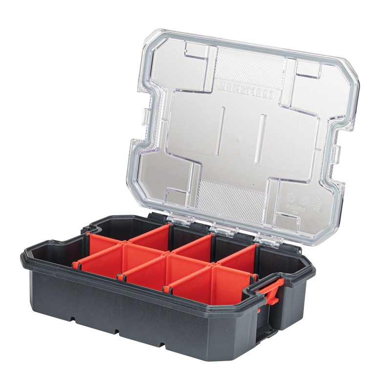 CRAFTSMAN VERSASTACK Storage Organizer, Small Parts Organizer, 8 Compartments, Lid