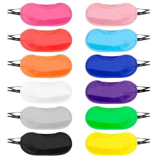 Pack of 12 Multicoloured Sleeping Masks, Eye Mask with Nose